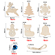 Olycraft 100 шт. рождественские деревянные украшения из натурального дерева подвесные украшения из дерева Снеговик Снежинка WOOD-FG0001-02-3