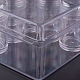 （訳あり商品）  プラスチックビーズ収納ケース  長方形  透明  16.7x14x5.3cm  約30個/箱 CON-XCP0004-04-4