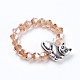 Electroplate Faceted Glass Beads Rings RJEW-JR00217-04-1