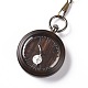 Reloj de bolsillo de madera de ébano con cadena de latón y clips WACH-D017-A10-01AB-2