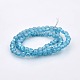 Pearl Luster Plated Frosted Glass Faceted Flat Round Beads Strands EGLA-A033-F4mm-PL02-2