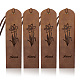 4pcs Narcissus Leather Bookmarks 2×7inch Natural Text Cowhide Vintage Handmade Leather Book Markers Genuine Page Markers for Men Women Flower Lovers Gift Book Lovers Reading Office Supplies AJEW-WH0386-0014-1
