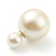 Orecchini a perno a doppia sfera con finta perla acrilica EJEW-XCP0001-06-3