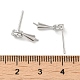Rhodium Plated Donut 925 Sterling Silver Stud Earring Findings STER-P056-13P-3