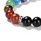 Bracelets extensibles en perles rondes naturelles et synthétiques BJEW-K236-02B-4