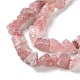 Brins de perles de quartz synthétiques brutes et brutes à la fraise G-B065-C08-4