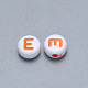 Perles de lettre de trou horizontal acryliques artisanales SACR-S201-11E-2