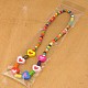 Colorful Wood Necklaces for Kids NJEW-JN00313-12-3