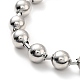 304 Stainless Steel Ball Chain Necklace & Bracelet Set STAS-D181-02P-02A-5