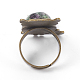 Natural & Synthetic Mixed Stone Adjustable Rings RJEW-JR00235-M-4