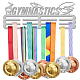 Espositore da parete con porta medaglie in ferro a tema sportivo ODIS-WH0024-032-1