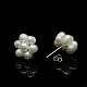 Fiore sterling perla argento orecchini EJEW-N0008-03-1