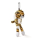 Cartoon PP Cotton Plush Simulation Soft Stuffed Animal Toy Tiger Pendants Decorations HJEW-K043-07-3