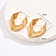 Boucles d'oreilles créoles multicouches en acier inoxydable plaqué or véritable 18 carat UF5198-2-3