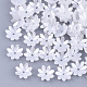 不透明樹脂模造パールビーズキャップ  マルチ花弁  花  ホワイト  10x10x2.5mm  穴：1.2mm RESI-T040-016-1