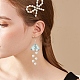 4 paio di orecchini pendenti con carillon di vento e fiori di perle di conchiglia di 4 colori EJEW-TA00210-3