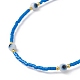 Bracelet en perles de graines de verre et lampe mauvais œil avec 18 fermoirs en acier inoxydable plaqué or véritable 304 carat BJEW-JB09998-4