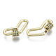 Brass Micro Pave Cubic Zirconia Screw Carabiner Lock Charms KK-R136-066A-NF-3