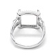 925 componentes de anillo de dedo de garra de diamante de imitación de plata esterlina STER-E061-35P-4