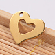 Ion Plating(IP) 304 Stainless Steel Open Heart Charms STAS-G130-30G-1