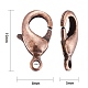 Red Copper Brass Lobster Claw Clasps X-KK-903-R-NF-4