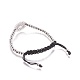 Bracelets tressés réglables en 304 acier inoxydable avec perles BJEW-L655-014-4