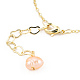 Collier pendentif queue de baleine en perles de quartz et perle de fraise naturelle avec chaînes câblées en laiton pour femme NJEW-T015-02G-5
