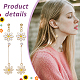 ANATTASOUL 4 Pairs 4 Styles Flower Alloy Enamel Dangle Earrings for Women EJEW-AN0004-52-3