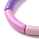 Acrylic Curved Tube Beaded Stretch Bracelet BJEW-JB07973-01-5
