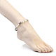 Cuarzo turmalinado natural / perlas de chip de cuarzo rutiladas negras tobilleras X-AJEW-AN00229-03-4