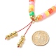 Collana di perle di potere rotondo in pietra lavica naturale dorata per bambino NJEW-JN03759-7