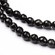 Faceted Natural Obsidian Round Bead Strands G-L377-32-8mm-1