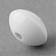 手作りの陶器ビーズ  光沢釉の磁器  ロンデル  ホワイト  15x10mm  穴：4mm PORC-Q173-15x10mm-26-1