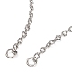Rhodium Plated 925 Sterling Silver Textured Link Chain Necklaces Making STER-B001-04P-2