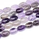Natural Amethyst Flat Oval Bead Strands G-M206-20-1