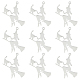SUNNYCLUE 1 Box 10Pcs Stainless Steel Halloween Charms Witch Charm Wizard Hat Charms Laser Cut Magic Fairy Flying Broom Charm Broomstick Cat Charms for Jewelry Making Charm Earrings DIY Supplies STAS-SC0005-14-1
