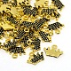 ニッケルフリーの金色のトーン合金エナメルペンダント  クラウンチャーム  ブラック  10x13x2mm  穴：1mm ENAM-J443-02G-NF-2