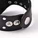 Punk Rock Skull Studded Leather Cord Bracelets BJEW-D351-06-3