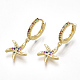 Brass Cubic Zirconia Dangle Hoop Earrings EJEW-S201-123-1