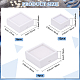 Benecreat® アクリルとプラスチックのジュエリーボックス 24 個  スポンジで  正方形  ホワイト  2.95~5.05x2.95~5.05x1.5~2cm OBOX-BC0001-10-2