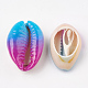 Spray Painted Natural Cowrie Shell Beads X-SHEL-S274-01A-2