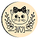 Superdant love cat motif sceau de cire tête de timbre amovible tête en laiton 25mm timbre d'étanchéité vintage pour embellissement emballage AJEW-WH0130-416-2