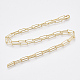 Brass Round Oval Paperclip Chain Necklace Making MAK-S072-04B-G-2