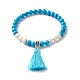 Tassel & Wing Alloy Charm Bracelets Set for Girl Women BJEW-JB06894-3