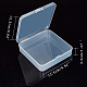 ポリプロピレン（pp）プラスチックボックス  ビーズ保存容器  ヒンジ付き蓋付き  正方形  透明  12.5x12.5x3.5cm CON-WH0068-43B-2