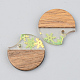 Pendentifs en résine transparente et bois de noyer RESI-S389-038A-D01-2