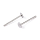 316 Surgical Stainless Steel Flat Round Blank Peg Stud Earring Settings X-STAS-R073-04-2