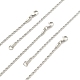 5 pièces 304 colliers de chaîne de corde de torsion ronde en acier inoxydable pour hommes femmes NJEW-YW0001-07-1