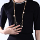 Trendy Zinc Alloy Plastic Pearl Beaded Four Layered Necklaces NJEW-BB14998-7