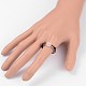 Adjustable Natural Rose Quartz Finger Rings RJEW-JR00143-01-3